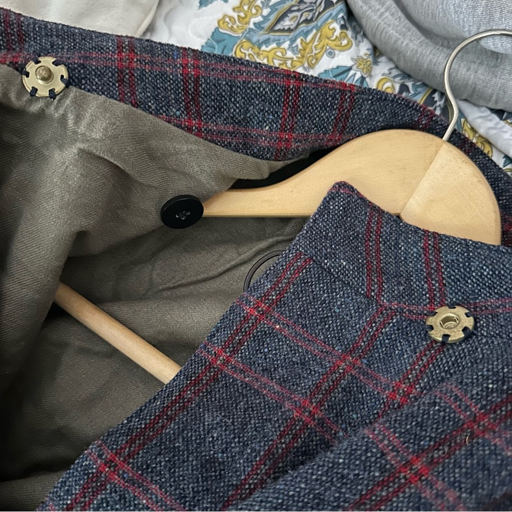 Marc By Marc Jacobs Navy and Red Plaid Pea Coat - Picture 9 of 9